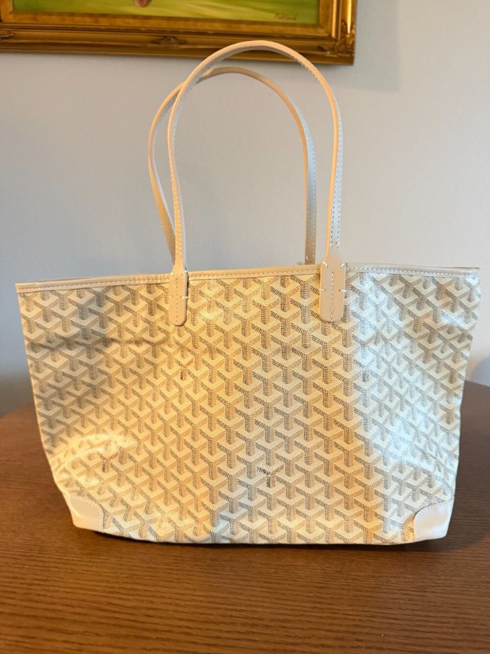 Tan and White Tote Bag | Shoulder Bag | Purse